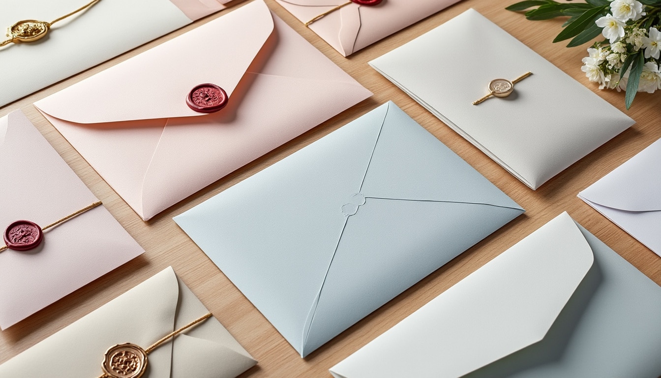 Enveloppes pour faire-part : format, couleur et fermeture
